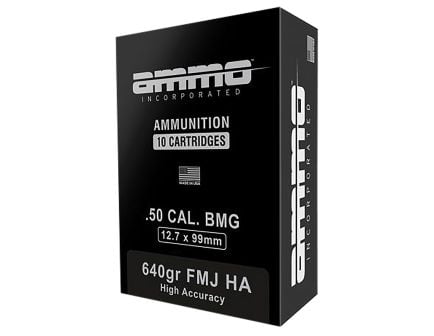 Ammo Inc Signature .50 Cal 640 gr Ammo FMJ - 10rds - 50BMG640HAA10