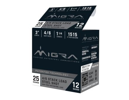 Migra Custom Waterfowl 12 Gauge 3" #4 1 1/4oz Ammo, 250rds - M12S46
