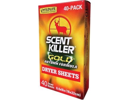 Wildlife Research Scent Killer Gold Autumn Formula 6.40" x 9" Dryer Sheet, Pack of 40