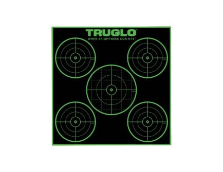 TruGlo Tru-See 5-Bullseye Target 12" x 12", Black/Green
