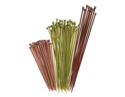 Vanish Assorted Hunting Blind Cable Ties, Brown/Green/Tan Pack of 100