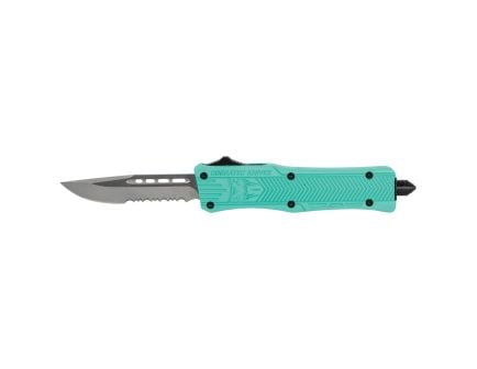 Cobra TEC Knives LLC CTK-1 Small OTF Knife Partially Serrated, Teal