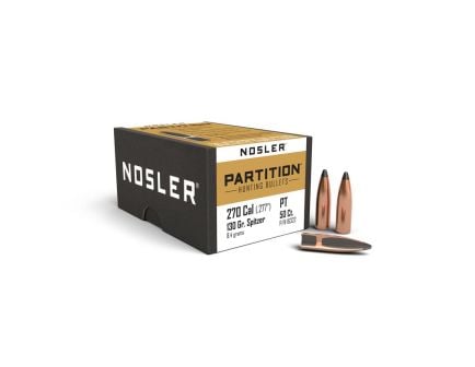 Nosler 270 Caliber (.277) 130gr Partition Spitzer Bullets 50ct - 116322