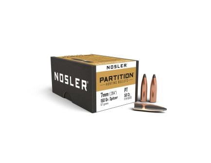 Nosler 7mm (.284) 150gr Partition Spitzer Bullets 50ct - 16326
