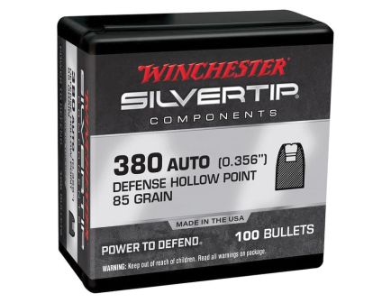 Winchester Silvertip .380 ACP HP Pistol Bullet, 85 gr 0.356" 100rds