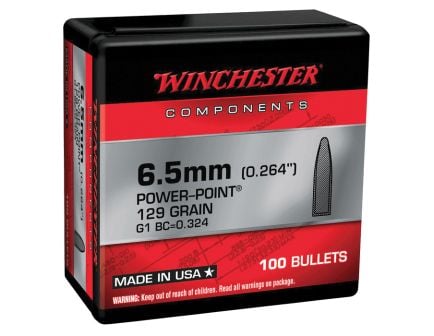 Winchester Power Point 6.5 Creedmoor SP Rifle Bullet, 129 gr 0.264" 100rds