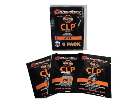 KleenBore Breakfree 5" x 7.75" CLP Wipes, Pack of 6