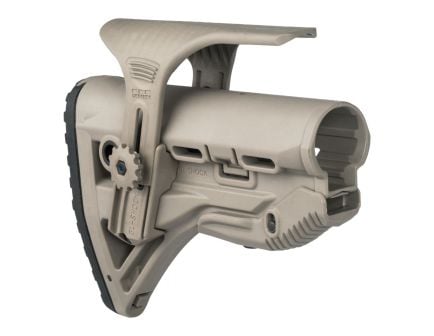 FAB Defense GL-Shock AR-15 Shock Absorbing Stock with Cheek Riser, Flat Dark Earth - FXGLSHOCKCP
