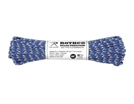 Rothco 550Lb Type III Nylon Camo Paracord - Blue Camo, 100