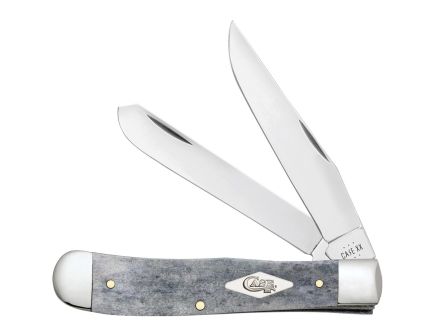 Case Cutlery Gray Smooth Bone Trapper Folding Knife Clip Point/Spey, Gray