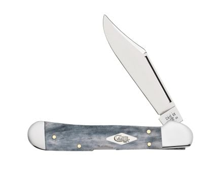 Case Cutlery Gray Smooth Bone Mini CopperLock Folding Knife Clip Point, Gray