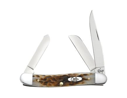 Case Medium Stockman Folding Knife Clip Point/Sheeps/Spey, Amber