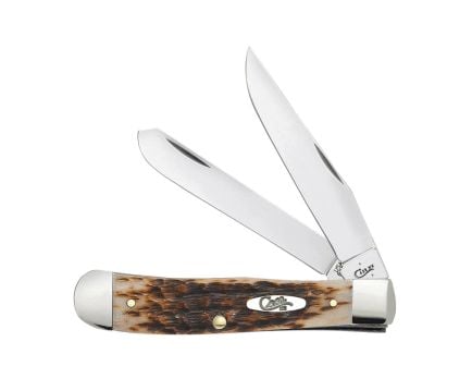 Case Trapper Folding Knife Clip Point/Spey, Amber