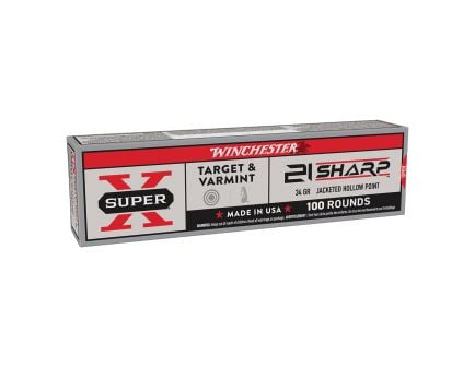 Winchester Ammunition Super-X .21 Sharp 34 gr HP 100rds