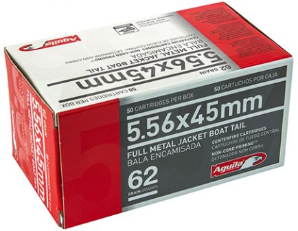 Aguila 5.56mm 62gr FMJBT Ammunition 50rds - 1E556110