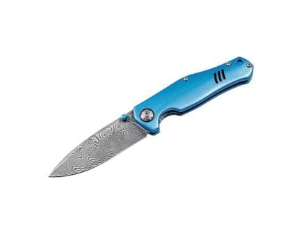 Boker Manufaktur Solingen 1969 Z28-Damast Folding Knife Drop Point, Blue
