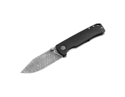 Boker Manufaktur Solingen Tiger-Damast Folding Knife Clip Point, Silver/Black