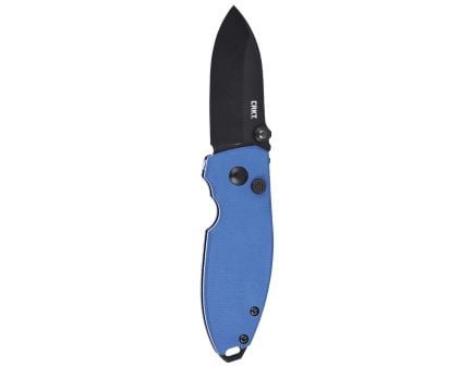 CRKT Squid Button Lock Folding Knife Drop Point, Blue