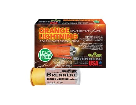Brenneke Orange Lightning Lead-Free 12 Gauge Shotshell Slug, 293 gr 5rds