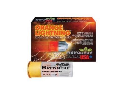 Brenneke Orange Lightning 12 Gauge Shotshell Slug, 440 gr 5rds