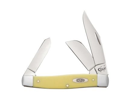 Case Large Stockman Folding Knife Clip Point/Sheeps/Spey, Yellow