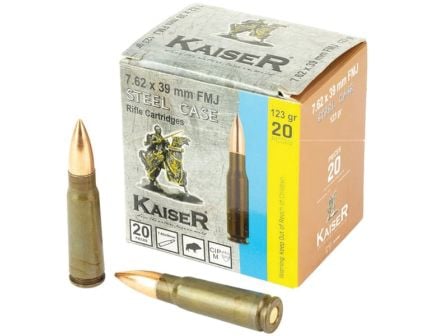 Century Arms Kaiser 7.62x39mm 123 gr FMJ Ammo, 20rds