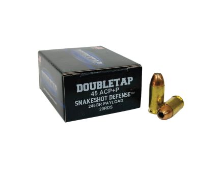 DoubleTap Ammunition SnakeShot Defense .45 ACP +P 245 gr JHP #9 20rds