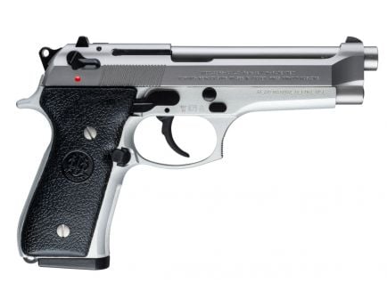 Beretta 92 FS Inox 9mm 10 Round Pistol, Stainless w/ Black - JS92F520