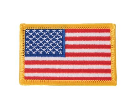 Rothco Iron On - Sew On Embroidered Us Flag Patch With Yellow Border, Orientation Normal