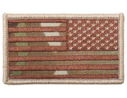 Rothco American Flag Patch - Hook Back, Multicam, Orientation Reverse