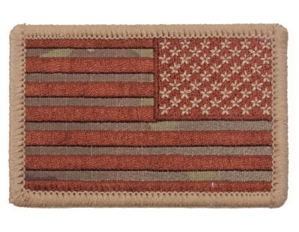 Rothco Iron On - Sew On Embroidered Us Flag Patch, Multicam, Orientation Reverse