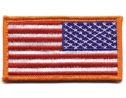 Rothco American Flag Patch - Hook Back, Red White Blue With Yellow Border, Orientation Reverse