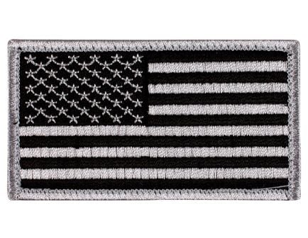 Rothco American Flag Patch - Hook Back, Black - Silver, Orientation Normal