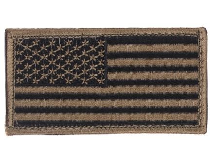 Rothco American Flag Patch - Hook Back, Black - Khaki, Orientation Normal