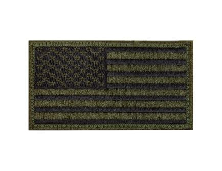 Rothco American Flag Patch - Hook Back, Olive Drab - Black, Orientation Normal