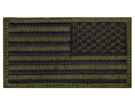 Rothco American Flag Patch - Hook Back, Olive Drab - Black, Orientation Reverse