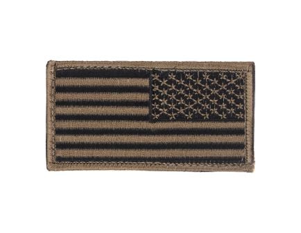 Rothco American Flag Patch - Hook Back, Black - Khaki, Orientation Reverse