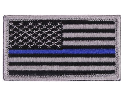 Rothco Thin Blue Line Police U.S. Flag Patch - Hook Back, Bulk Packaging, Orientation Normal