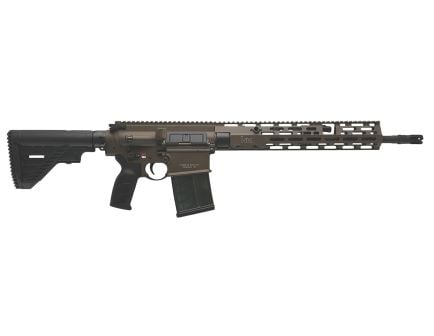 HK MR762 A4 16.5" 7.62x51mm Ambi Rifle, Patriot Brown w/ Black Finger Grooved Grip - 180691
