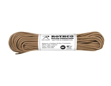 Rothco Nylon Paracord Type III 550 Lb - Tan, 100