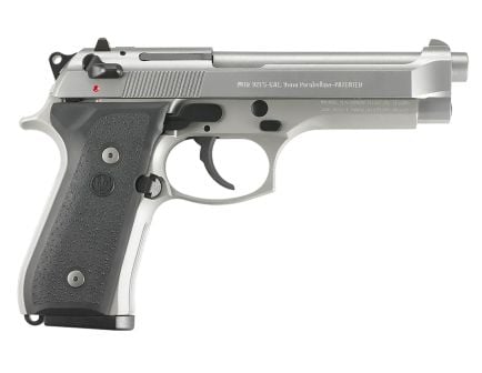 Beretta 92FS INOX 9mm Pistol, 4.9" Barrel, Silver - JS92F510