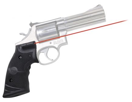 Crimson Trace Front Activation Replacement Laser Grip for S&W K and L Frames Round Butt Handgun, Black - LG-308