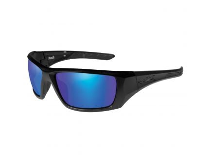 Wiley X Active LifeStyle/WX Nash Wraparound Full Rim T-Shell Sunglasses, Polarized Blue Mirror Lens - ACNAS09