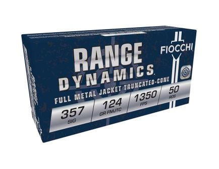Fiocchi .357 Sig 124gr FMJTC Ammo, 50rds - 357SIGAP