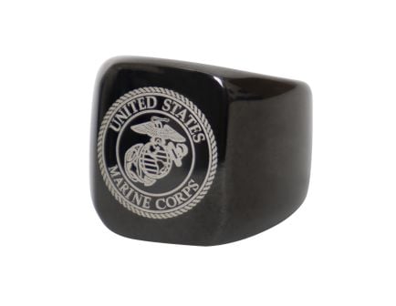 Rothco Stainless Steel USMC Eagle, Globe and Anchor Ring - Black