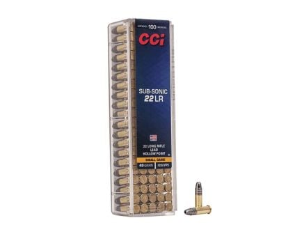 CCI .22 LR Ammo 40 Grain Sub-Sonic Lead HP 100rds - 0056