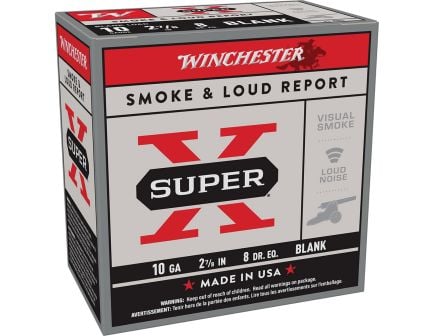 Winchester Super-X 10 Gauge 2-3/4" 25rds Shotshell Blank - Reliable Blank Ammunition for Field Use - XBP10W