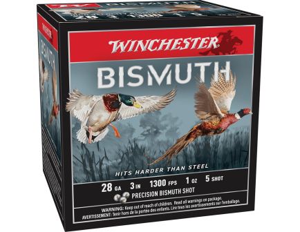 Winchester Bismuth 28 Gauge 3" #5 1 oz 25rds Shotshell - Premium Bismuth Load for Upland Birds - SWB2835
