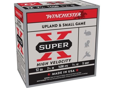 Winchester Super-X 12 Gauge 2-3/4" #5 1-1/4 oz 25rds Shotshell - Reliable Load for Medium Game - X12HV5