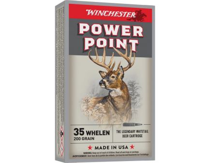 Winchester Ammunition .35 Whelen 200 gr Power-Point 20rds Rifle Ammo for High-Impact Hunting - X35W